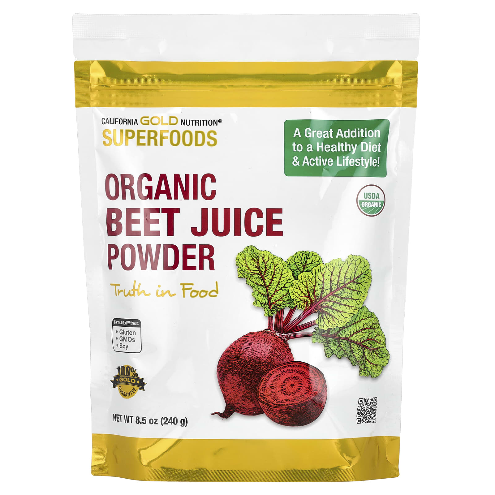 California Gold Nutrition, SuperFood，有機甜菜汁粉，8.5 盎司（240 克）