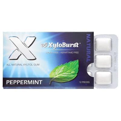 Xyloburst, 木糖醇口香糖,薄荷味,12 片