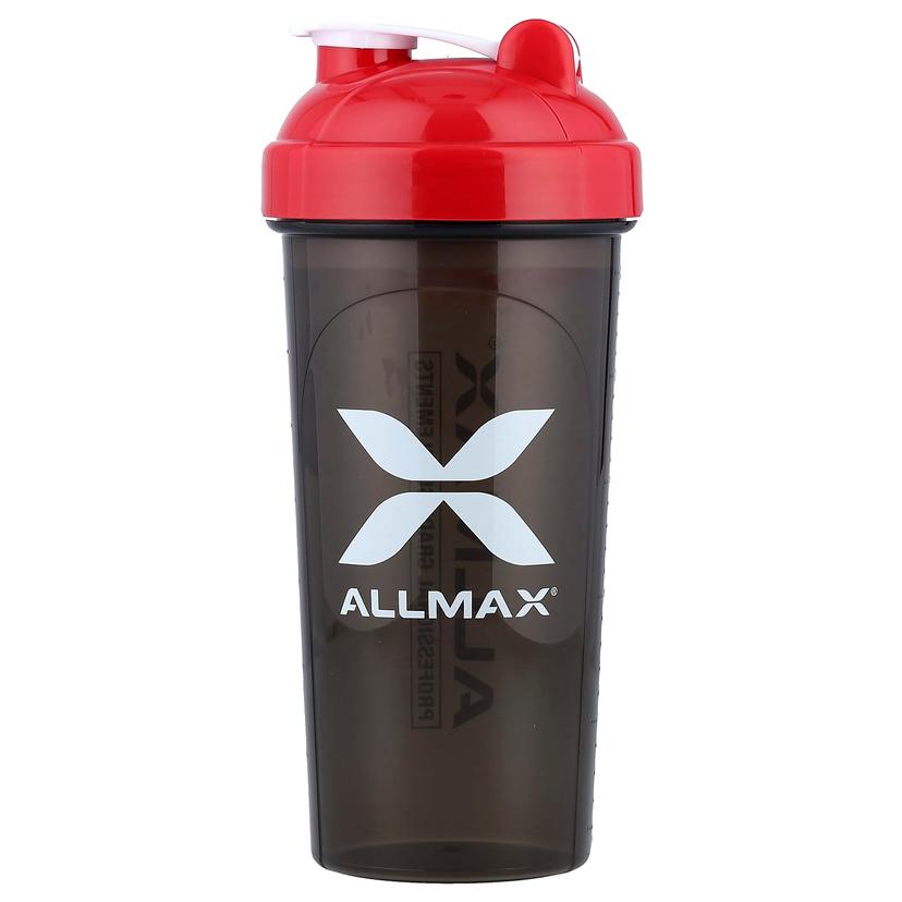 ALLMAX, 防漏搖杯，黑色/紅色，25 盎司（700 毫升）