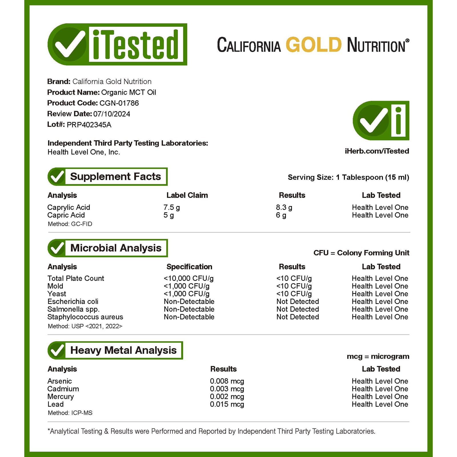 California Gold Nutrition, 運動系列，有機中鏈甘油三酯油，原味，12 液量盎司（355 毫升）