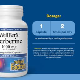 Natural Factors, WellBetX® 小檗鹼，60 粒素食膠囊（每粒膠囊 500 毫克）
