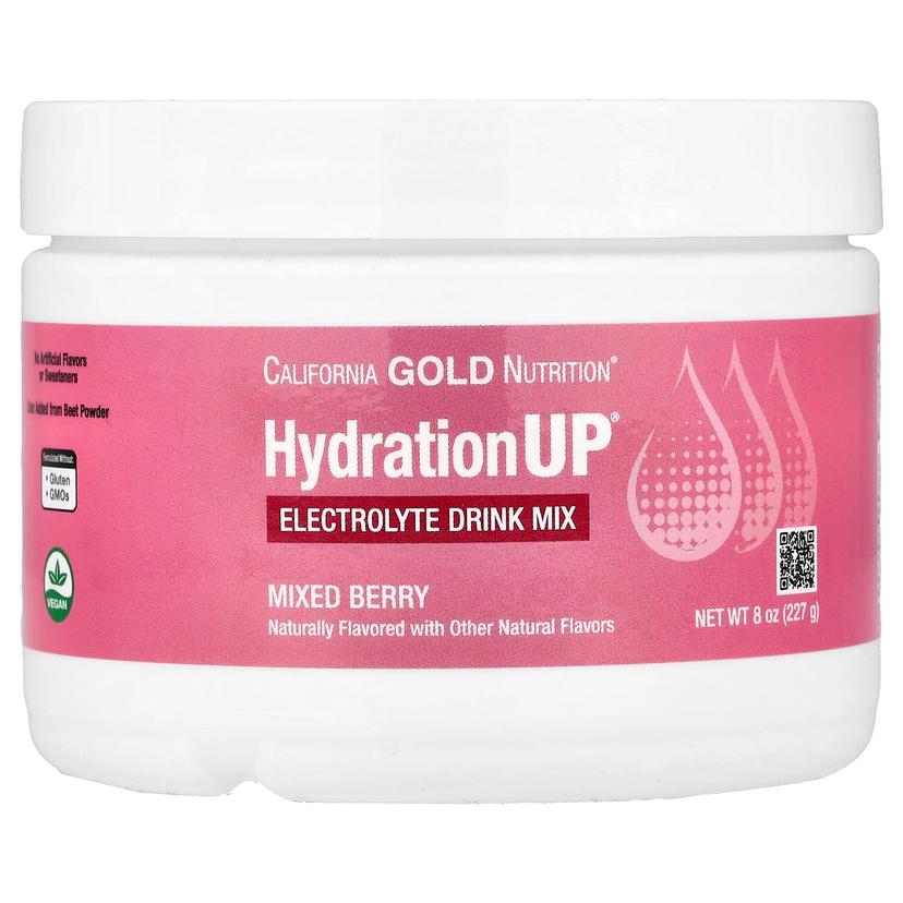 California Gold Nutrition, HydrationUP®，含鈣、鉀、維他命 C 與維他命 E，綜合莓果口味，8 盎司（227 克）