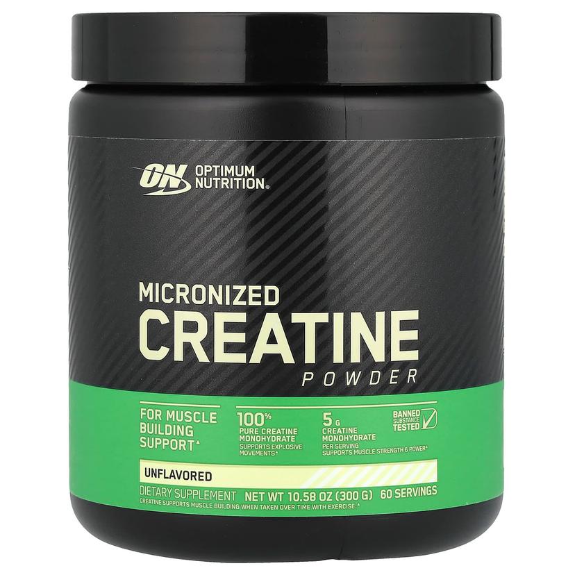 Optimum Nutrition, 肌酸粉，微粉化，天然原味，5000毫克，10.5盎司（300克）