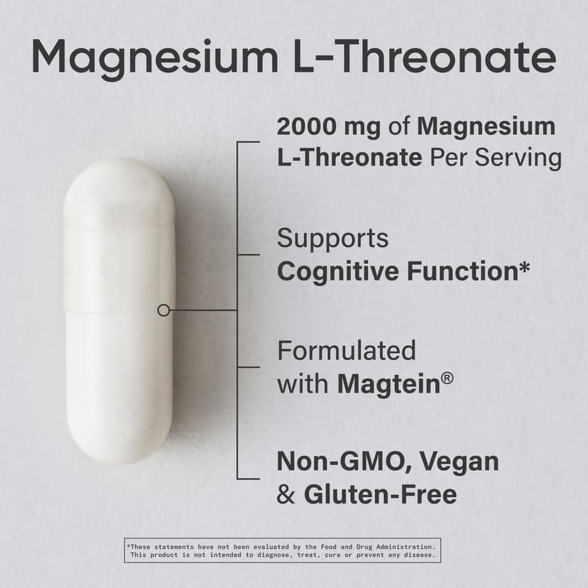 Sports Research, Magtein® L-蘇糖酸鎂,90 粒素食膠囊(每粒膠囊 666 毫克)