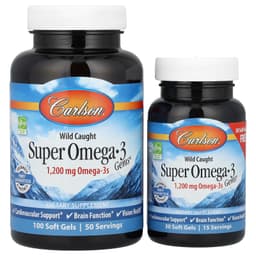 Carlson, Gems® 高級野生 Omega-3 魚油軟膠囊，100 + 30 粒軟膠囊