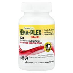 NaturesPlus, Hema-Plex®，含必需營養素的鐵，有助於紅細胞健康，60 片緩釋片