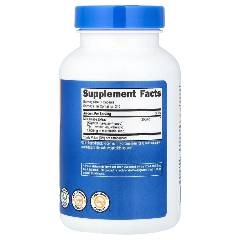 Nutricost, 水飛薊,250 毫克,240 粒膠囊