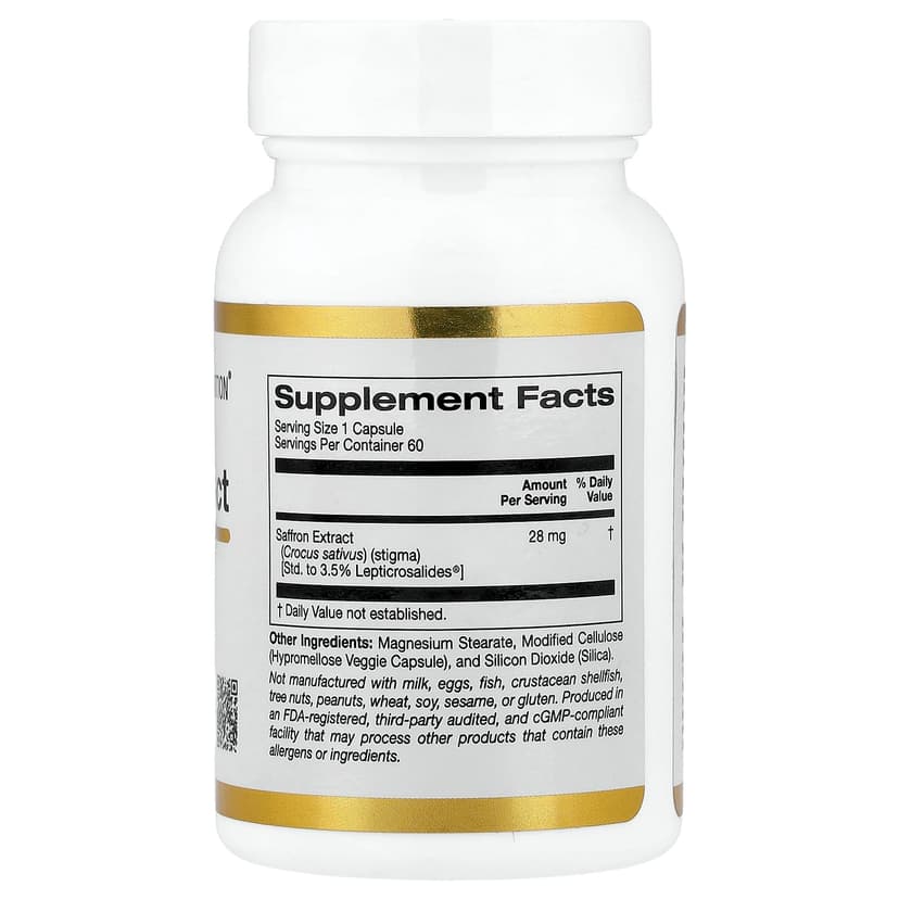 California Gold Nutrition, Affron® 番紅花提取物,28 毫克,60 粒素食膠囊