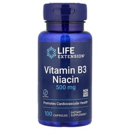 Life Extension, 維他命 B3 煙酸，500 毫克，100 粒素食膠囊