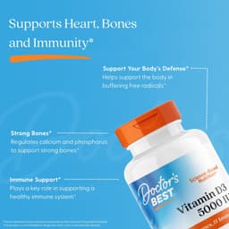 Doctor's Best, 維他命 D3，125 微克 (5,000 國際單位)，360 粒軟凝膠