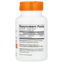 Doctor's Best, 充分活躍維他命 B12 素食膠囊，1500 微克，60 粒