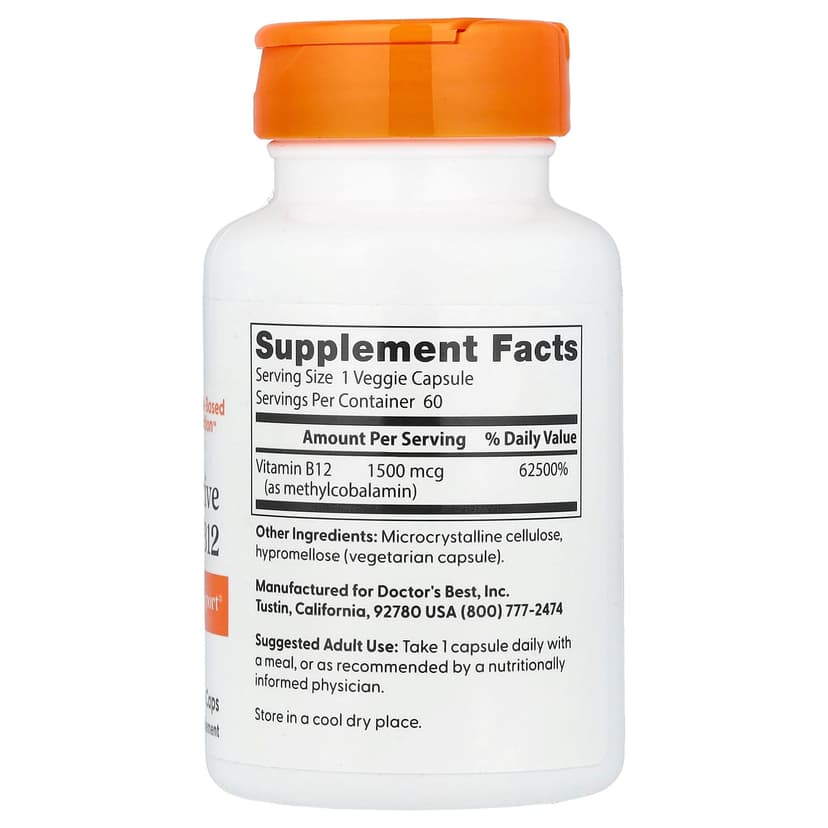 Doctor's Best, 充分活躍維他命 B12 素食膠囊,1500 微克,60 粒