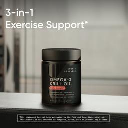 Sports Research, Omega-3 磷蝦油，雙倍功效，1,000 毫克，60 粒軟凝膠