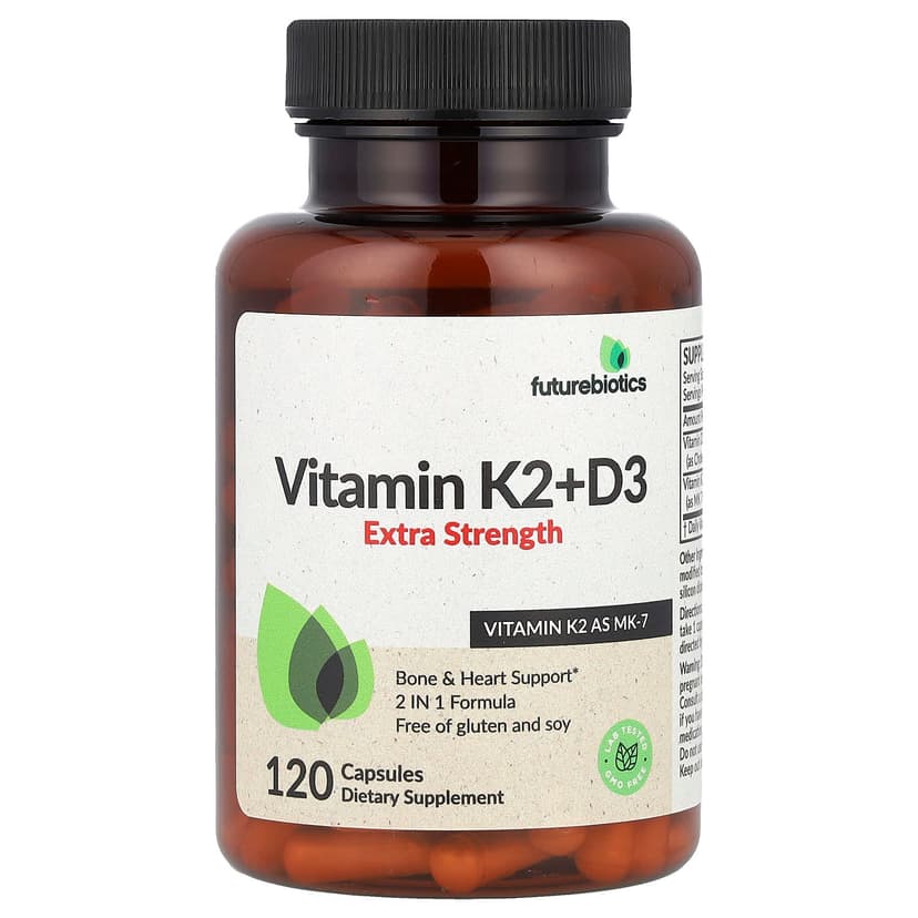 Futurebiotics, 維他命 K2+D3，Extra Strength，120 粒膠囊