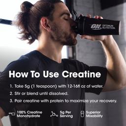 Optimum Nutrition, 肌酸粉，微粉化，天然原味，5000毫克，10.5盎司（300克）