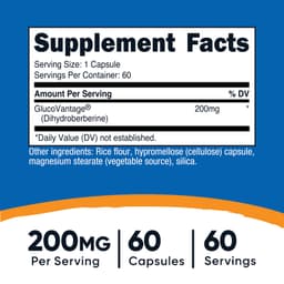 Nutricost, 二氫小檗鹼，200 毫克，60 粒膠囊