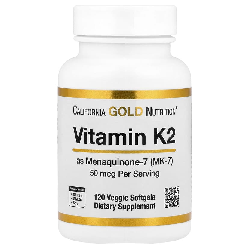 California Gold Nutrition, 維他命 K2(甲萘醌-7),50 微克,120 粒素食軟膠囊