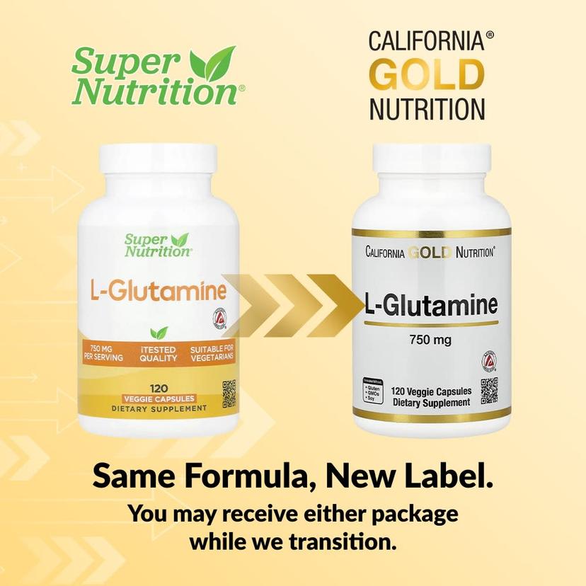 California Gold Nutrition, L-谷氨醯胺，750 毫克，120 粒素食膠囊