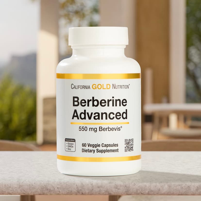 California Gold Nutrition, Berberine Advanced 小檗鹼素食膠囊,Berbevis Phytosome,含小檗鹼磷脂複合物和葵花卵磷脂,550 毫克,60 粒
