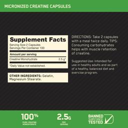 Optimum Nutrition, 微粒化肌酸膠囊，200 粒（每粒 1.25 克）