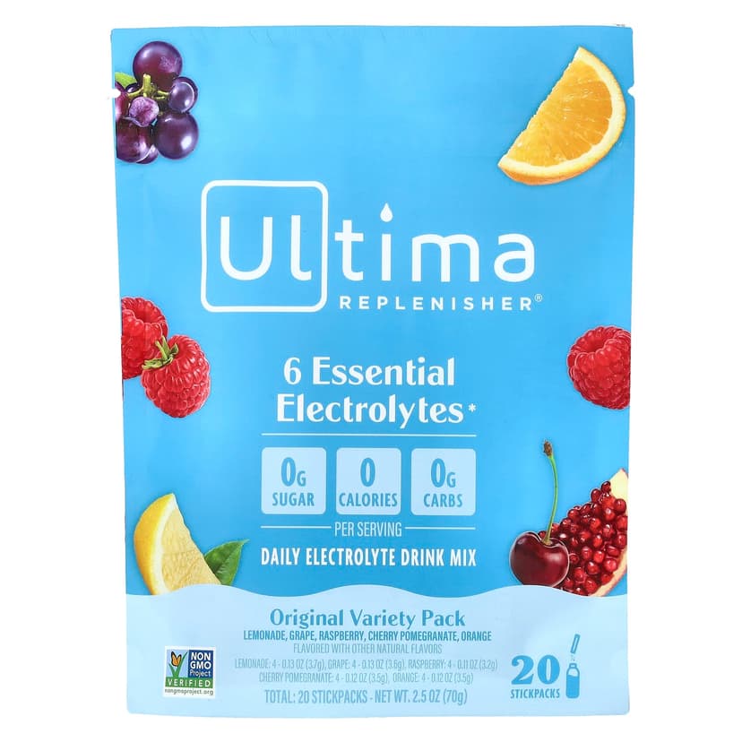Ultima Replenisher, 6 種必需電解質,每日電解質混合飲品,多種口味,20 條