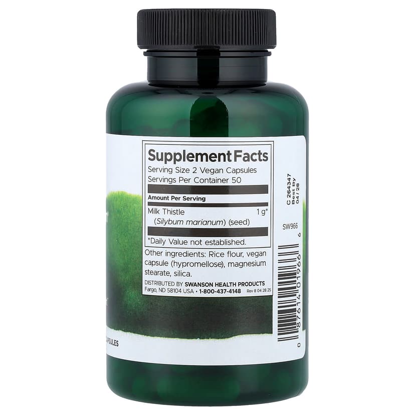 Swanson Vitamins, Full Spectrum® 多面水飛薊全素膠囊,500 毫克,100 粒