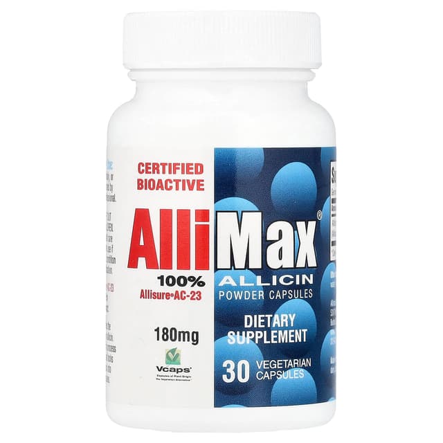 Allimax, 全 蒜素粉膠囊,180 毫克,30 個素食膠囊