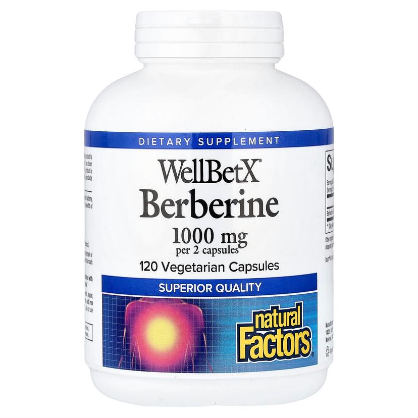 Natural Factors, WellBetX®，小檗鹼，120 粒素食膠囊（每粒膠囊 500 毫克）