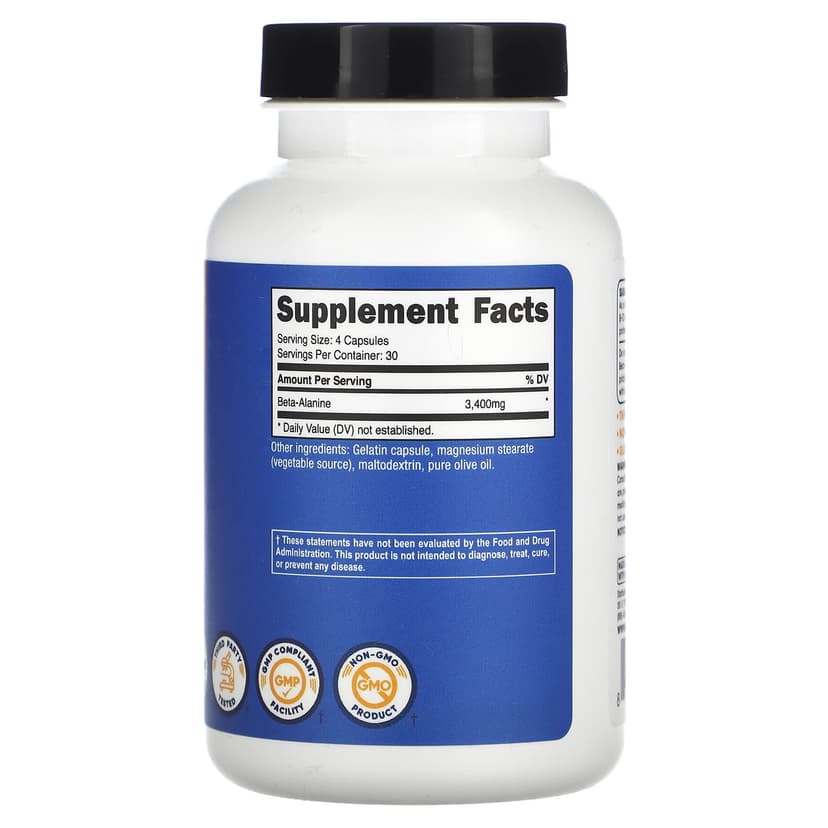 Nutricost, β-丙氨酸,3400 毫克,120 粒膠囊(每粒膠囊 850 毫克)