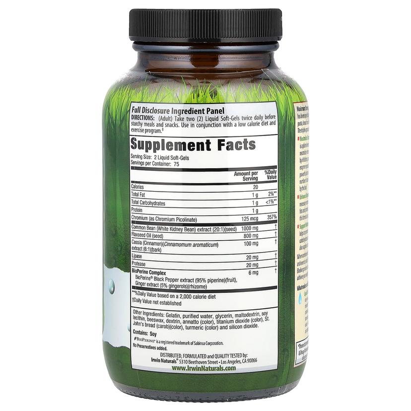 Irwin Naturals, 3 合 1 碳水化合物阻滯劑，Maximum Strength，150 粒液體軟凝膠