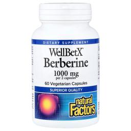 Natural Factors, WellBetX® 小檗鹼，60 粒素食膠囊（每粒膠囊 500 毫克）