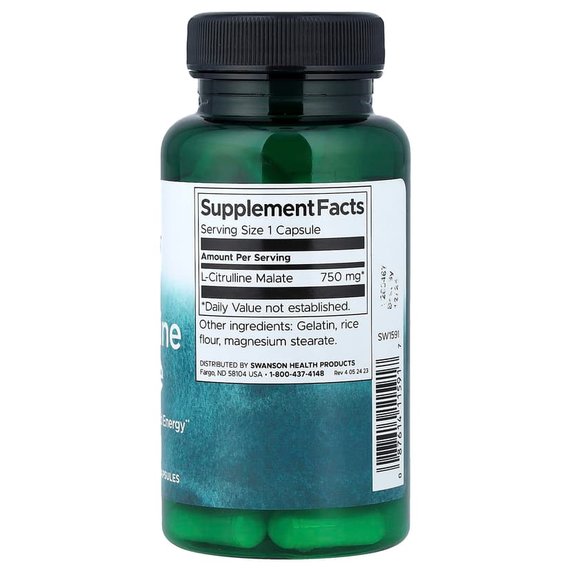 Swanson Vitamins, L-瓜氨酸蘋果酸,750 毫克,60 粒膠囊