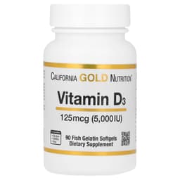 California Gold Nutrition, 維他命 D3，125 微克（5000 國際單位），90 粒魚明膠軟膠囊