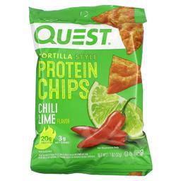 Quest Nutrition, 玉米餅蛋白質薯片，辣椒酸橙，8 袋，每袋 1.1 盎司（32 克）