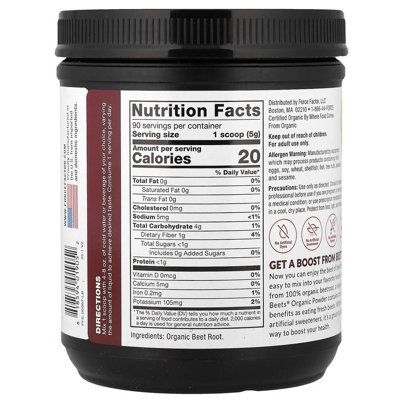 Force Factor, Total Beets,，有機甜菜根粉，15.9 盎司（450 克）