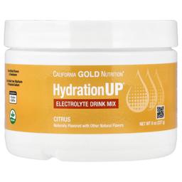 California Gold Nutrition, HydrationUP®，含鈣、鉀、維他命 C 和維他命 E 的電解質混合飲品，柑橘味，8 盎司（227 克）