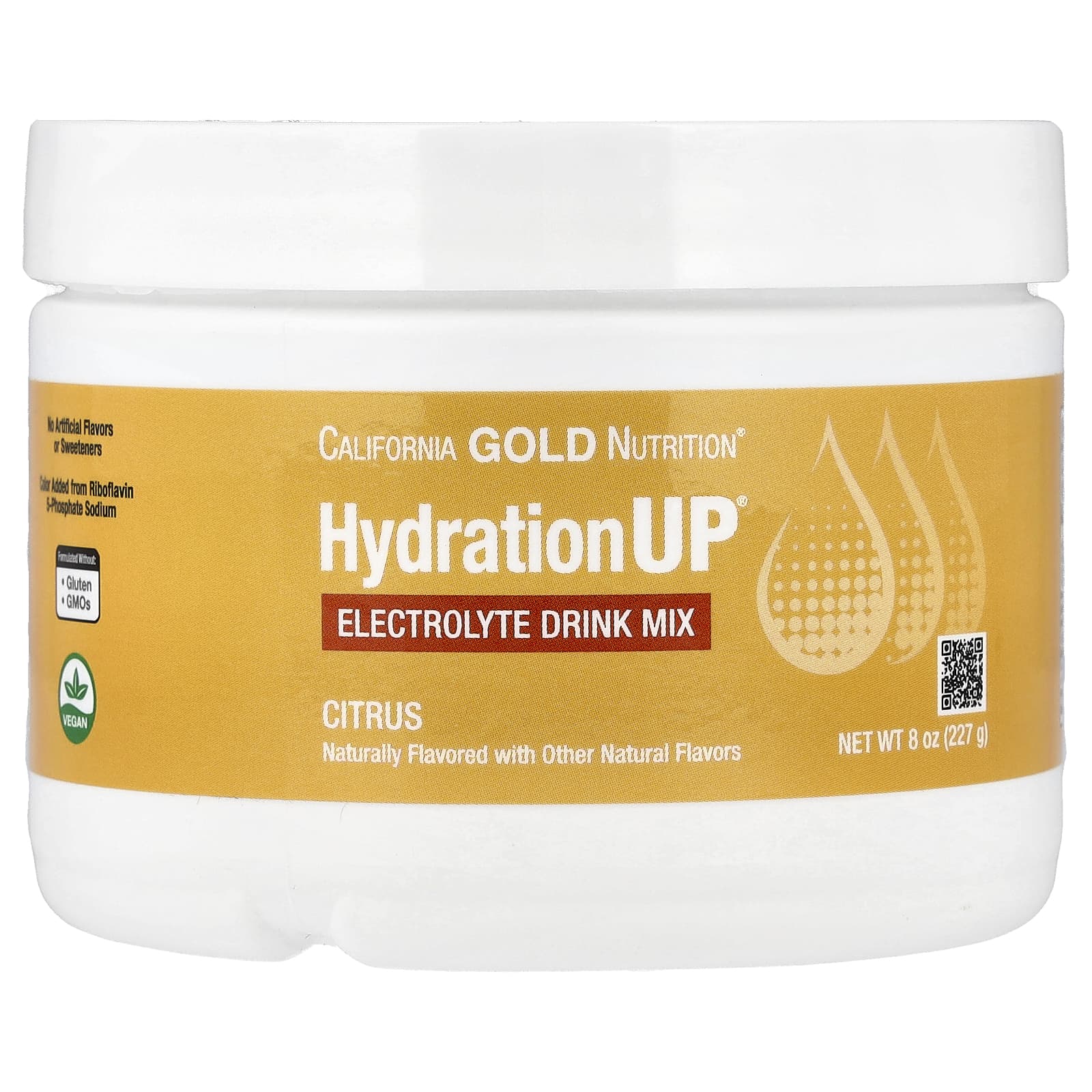 California Gold Nutrition, HydrationUP®，含鈣、鉀、維他命 C 和維他命 E 的電解質混合飲品，柑橘味，8 盎司（227 克）