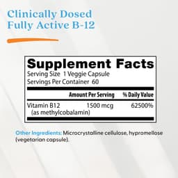 Doctor's Best, 充分活躍維他命 B12 素食膠囊，1500 微克，60 粒