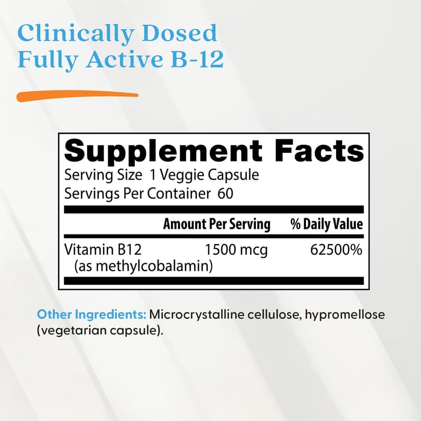 Doctor's Best, 充分活躍維他命 B12 素食膠囊,1500 微克,60 粒