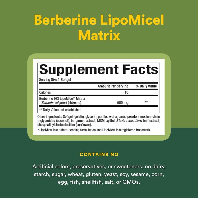 Natural Factors, Berberine LipoMicel Matrix，90 粒液體軟膠囊