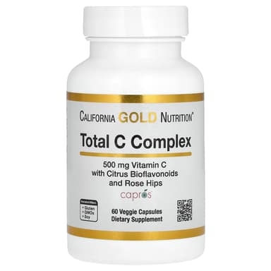 California Gold Nutrition, Total C 複合物,含抗壞血酸、餘甘子提取物、柑橘生物類黃酮和玫瑰果提取物,500 毫克,60 粒素食膠囊