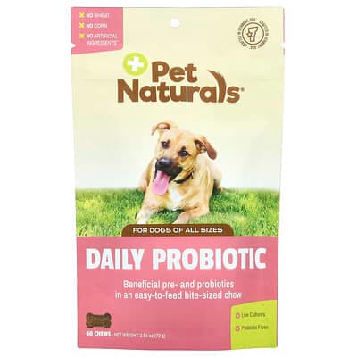 Pet Naturals, 每日益生菌,適合所有體型大小的犬類,60 粒咀嚼片,2.54 盎司(72 克)