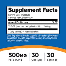 Nutricost, 牛磺熊去氧膽酸（TUDCA），500 毫克，30 粒膠囊