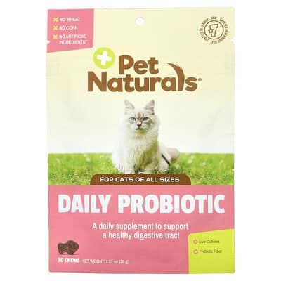 Pet Naturals, 日常益生菌,適用於各種大小的貓,30 片咀嚼片,1.27 盎司(36 克)