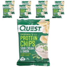 Quest Nutrition, 原汁原味的蛋白質片，優酪乳油和洋蔥，8 袋，每袋 1.1 盎司（32 克）