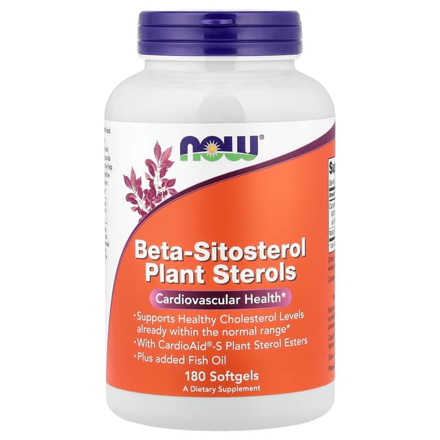 NOW Foods, Β-穀甾醇植物甾醇,180 粒軟凝膠
