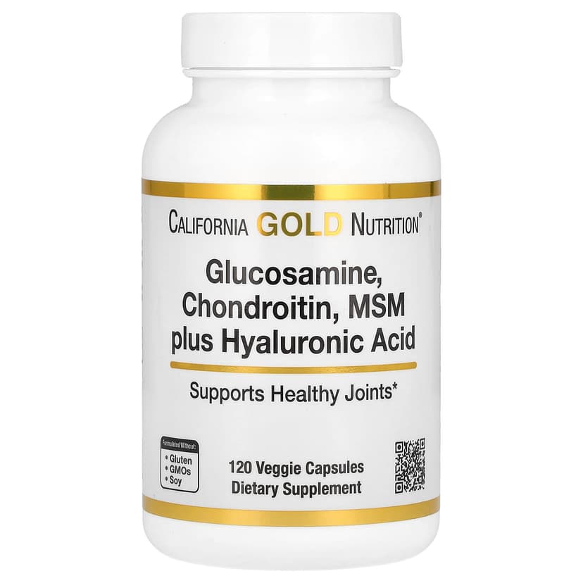 California Gold Nutrition, 葡萄糖胺軟骨素,MSM 加透明質酸,120 粒素食膠囊