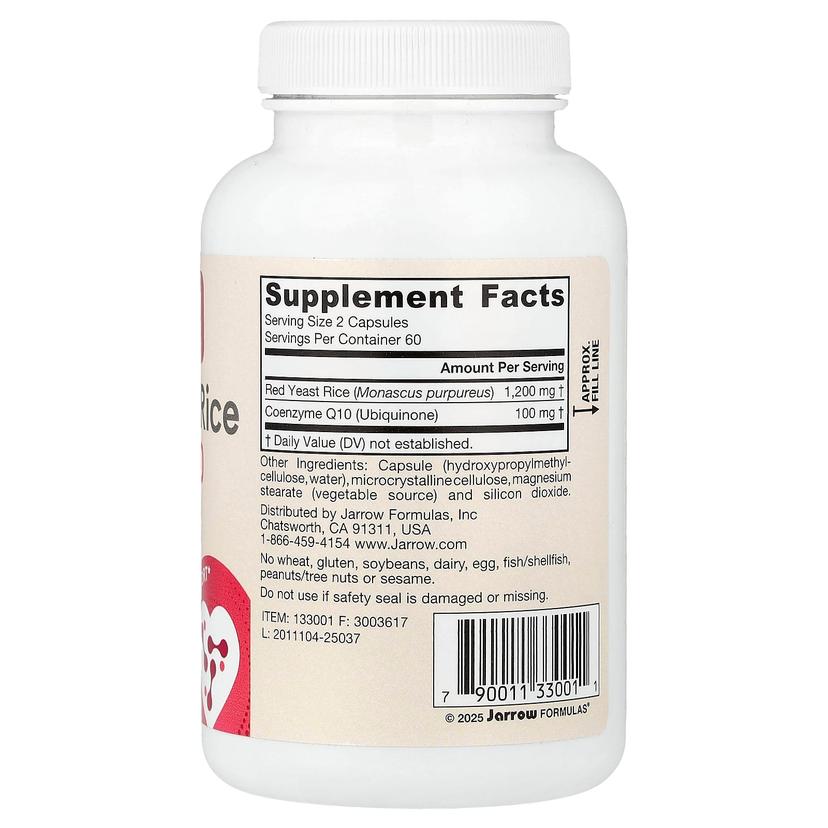 Jarrow Formulas, 紅曲米 + 輔酶 Q10，120 粒素食膠囊