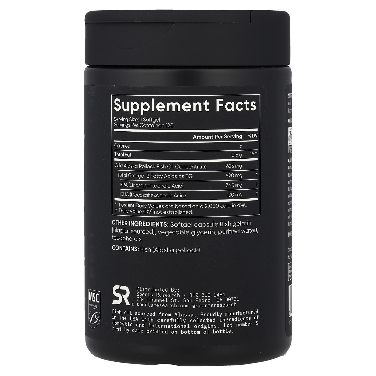 Sports Research, Omega-3 魚油，迷你凝膠，120 粒軟膠囊