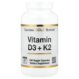 California Gold Nutrition, 維他命 D3 + K2，240 粒素食膠囊